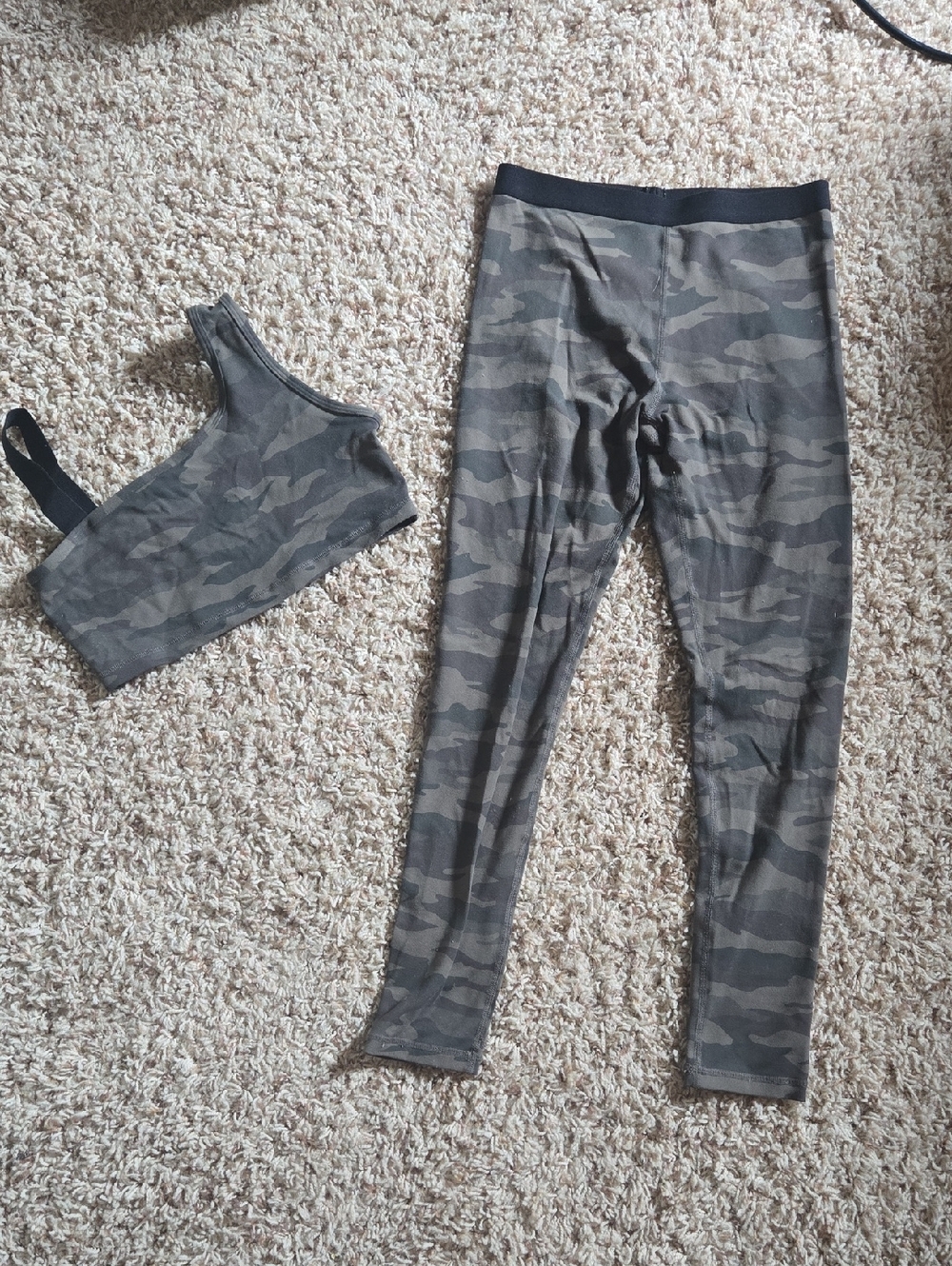 Camo Active Leggings and Sports Bra Set - Olive Green Camo, Girls Zyia